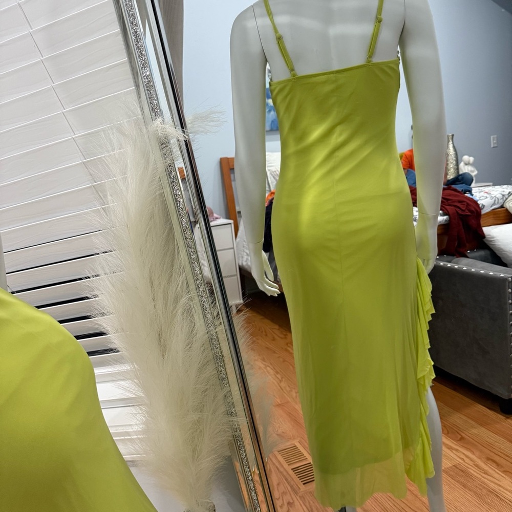 Bright Green Midi Dress - Picture 2 of 3